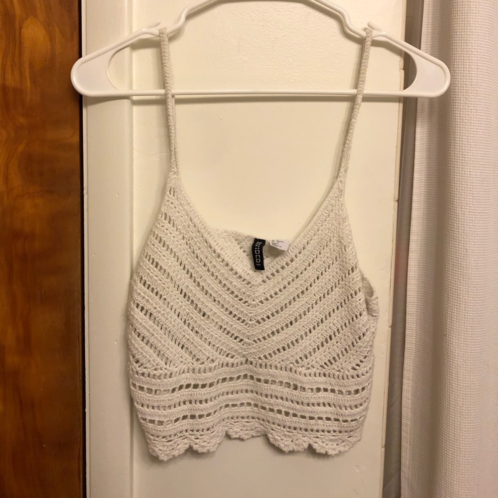White Crochet Crop Top
